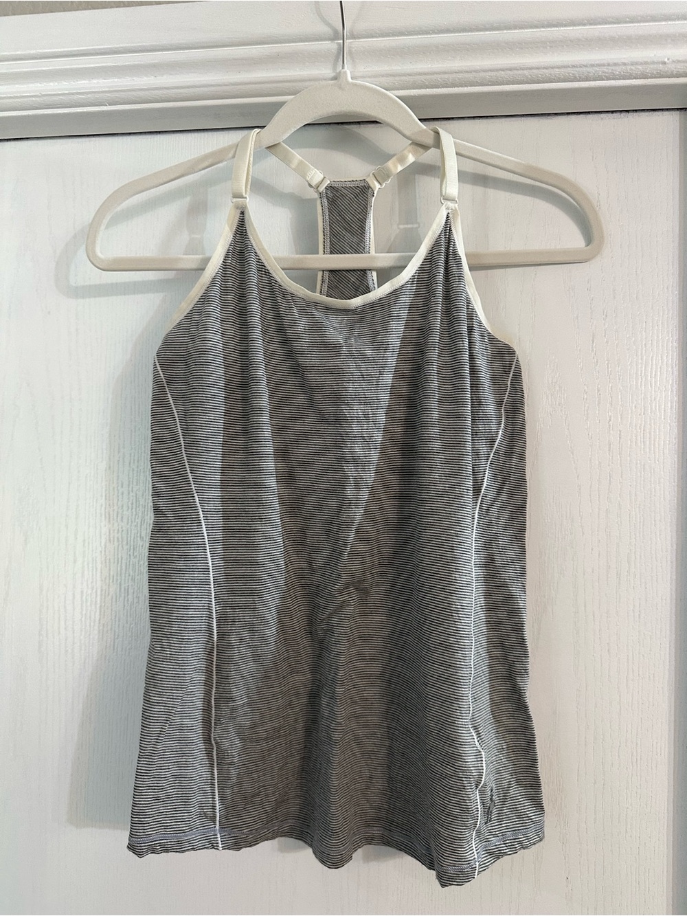 Smartwool Gray and White Striped Tank with Racerback